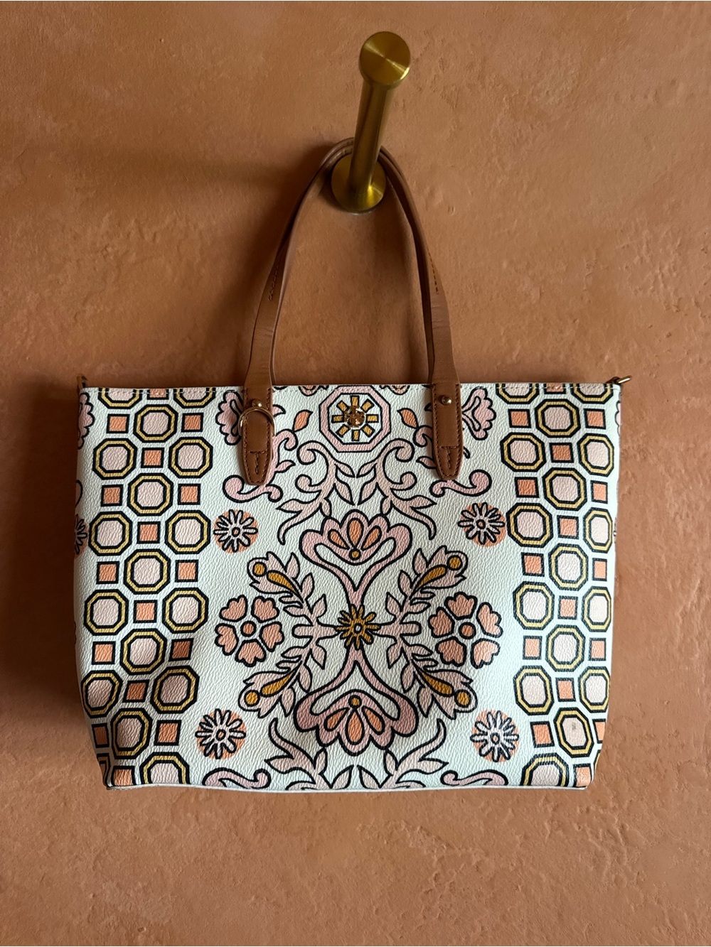 Tory Burch Spring Small Tote Hicks Garden Floral Leather Bag
